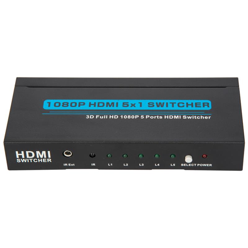 V1.3 HDMI 5x1 Switcher unterstützt 3D Full HD 1080P