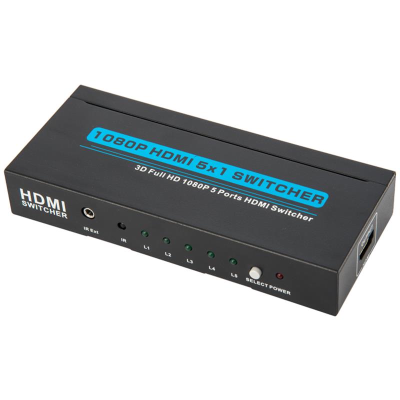 V1.3 HDMI 5x1 Switcher unterstützt 3D Full HD 1080P