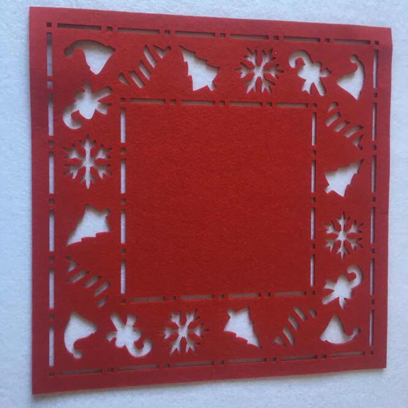 HOT SALE Lasergeschnittene Blumenfilz Tischsets Küche Esstisch Cup Mats Kissen Rot