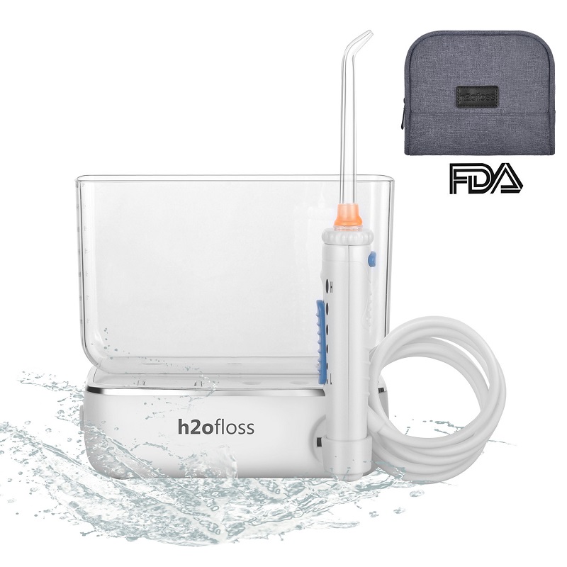 H2ofloss®Travel Water Dental Flosser Wiederaufladbare und kabellose Munddusche zur Zahnreinigung mit 400 ml Wasserbehälter (HF-3)