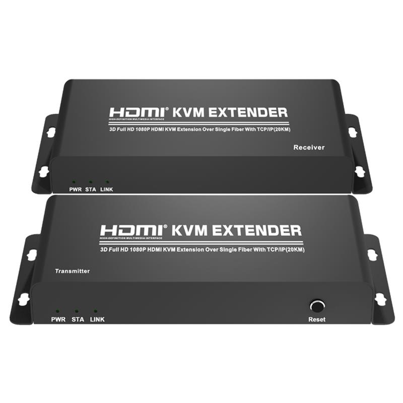 HDMI KVM Extender über Einzelfaser mit TCP / IP (20KM) Unterstützung Full HD 1080P