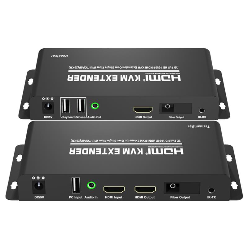 HDMI KVM Extender über Einzelfaser mit TCP / IP (20KM) Unterstützung Full HD 1080P