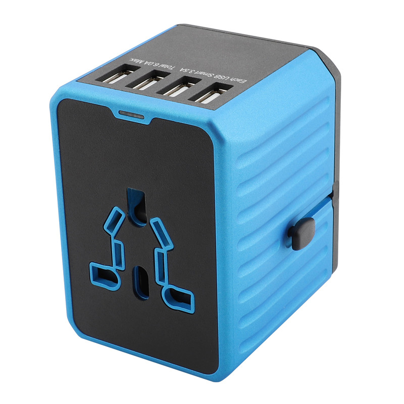 RRTRAVEL Universal Travel Adapter, International Power Adapter, Worldwide Plug Adapter mit 4 USB Ports, High Speed 4.5A Wall Charger, All in One AC Socket for USA UK AUS Europe Asia Cell Phone Laptop