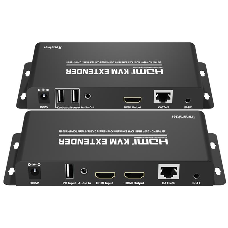 HDMI KVM Extender 150 m über Single CAT5e / 6 mit TCP / IP-Unterstützung Full HD 1080P