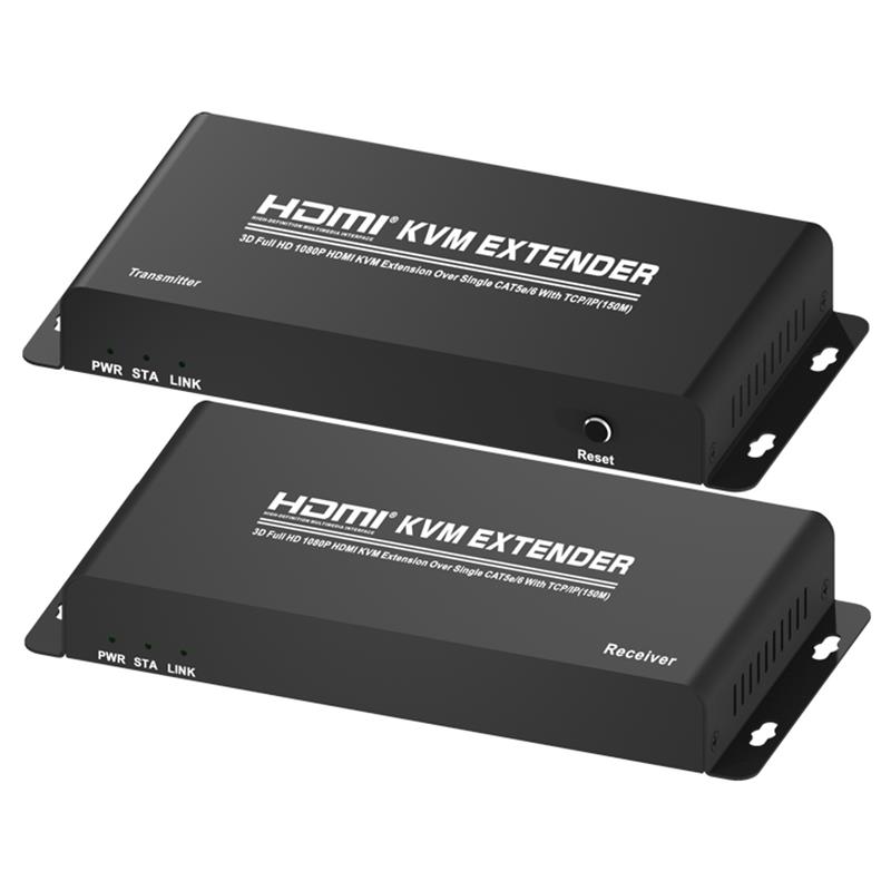 HDMI KVM Extender 150 m über Single CAT5e / 6 mit TCP / IP-Unterstützung Full HD 1080P