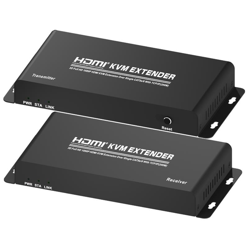 HDMI KVM Extender 200 m über Single CAT5e / 6 mit TCP / IP-Unterstützung Full HD 1080P