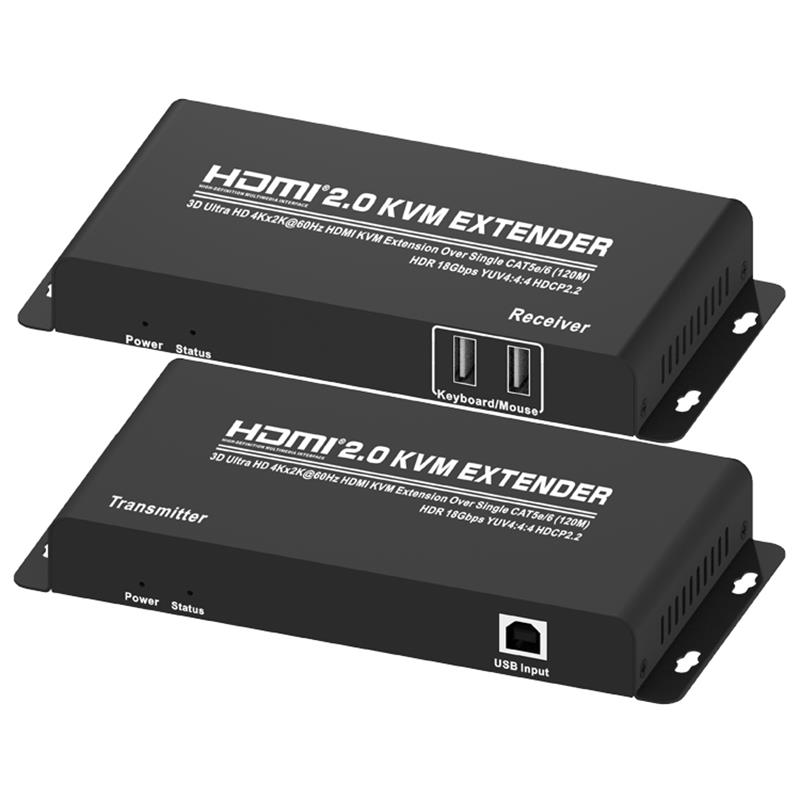 HDMI 2.0 KVM Extender 120 m über Single CAT5e / 6 Unterstützt Ultra HD 4Kx2K bei 60 Hz HDCP2.2