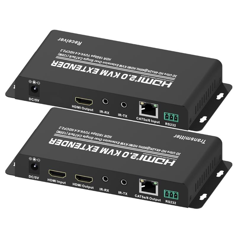 HDMI 2.0 KVM Extender 120 m über Single CAT5e / 6 Unterstützt Ultra HD 4Kx2K bei 60 Hz HDCP2.2