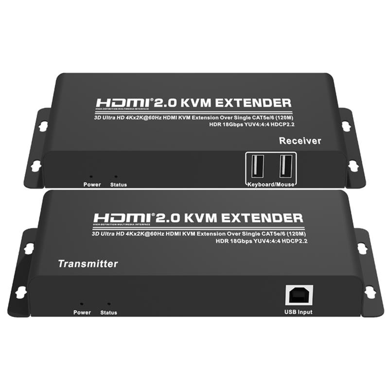 HDMI 2.0 KVM Extender 120 m über Single CAT5e / 6 Unterstützt Ultra HD 4Kx2K bei 60 Hz HDCP2.2