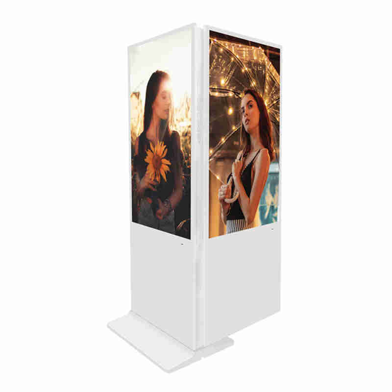 65 Zoll Boden Hochstehende doppelseitige Digital Signage Advertising Player Plakatwand für Einkaufszentrum, Filialist und Bank Lobby