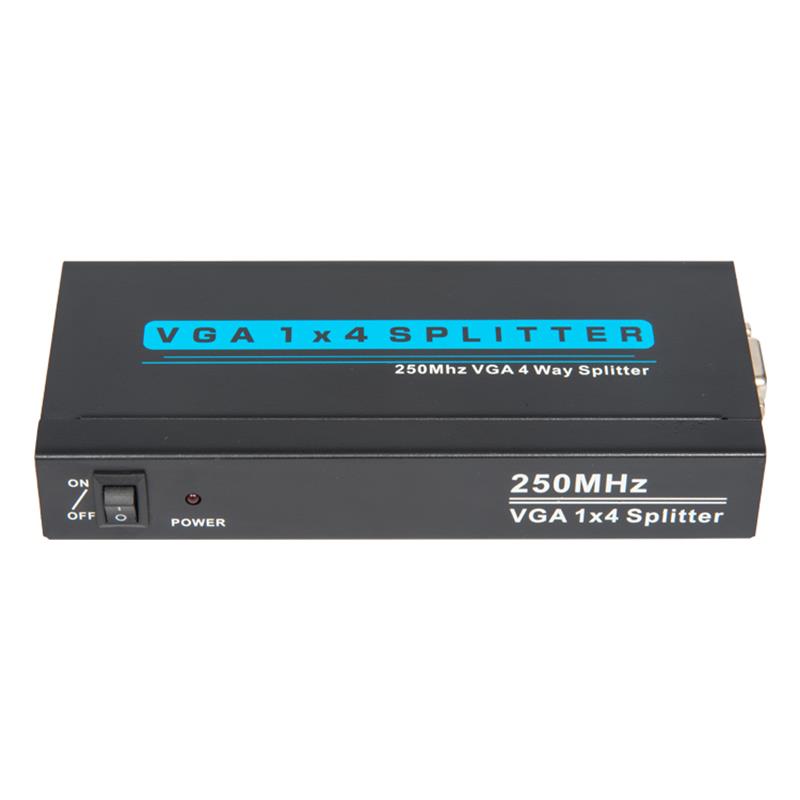 250MHz 4 Way VGA 1x4 Splitter Support 1080P