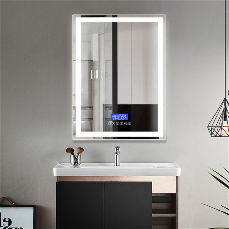 Vertical Wall Mounted LED Badezimmer Smart Mirror mit Bluetooth Speaker Temperaturfunktion