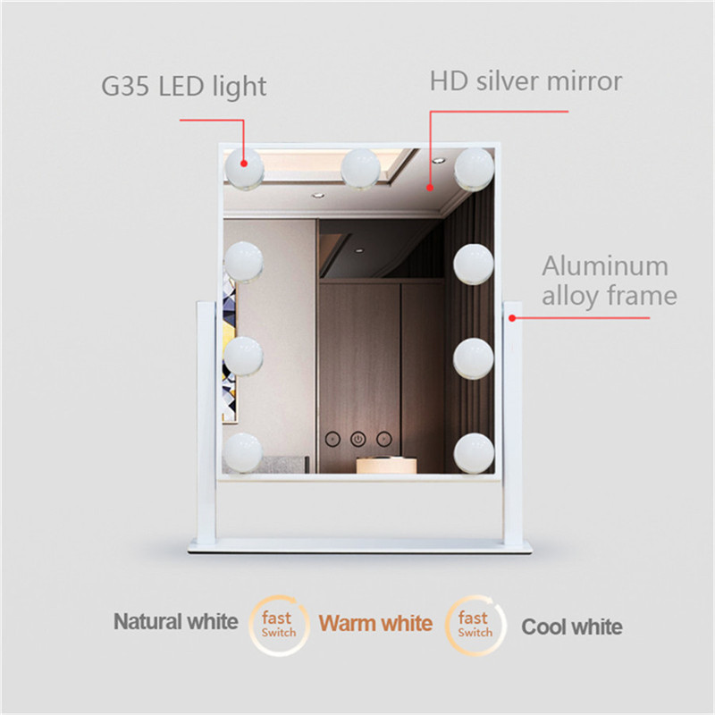 Touch Control Dimmable Brightness 360 Dreh Vanity Makeup Hollywood Mirror mit 12 LED Bulbs