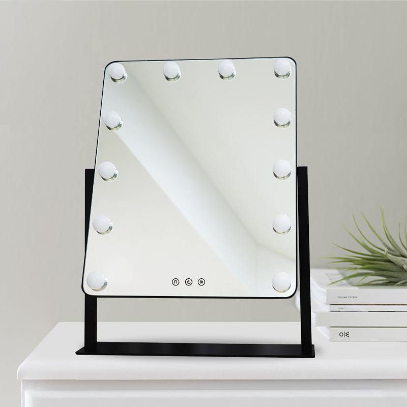 Amazon Best Sale Hollywood Vanity LED Bulb Mirror Desktop Lighted Makeup Mirror
