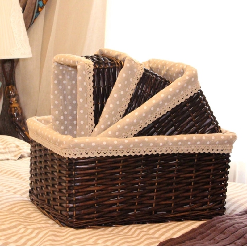 Set mit 3 Weidenkörben