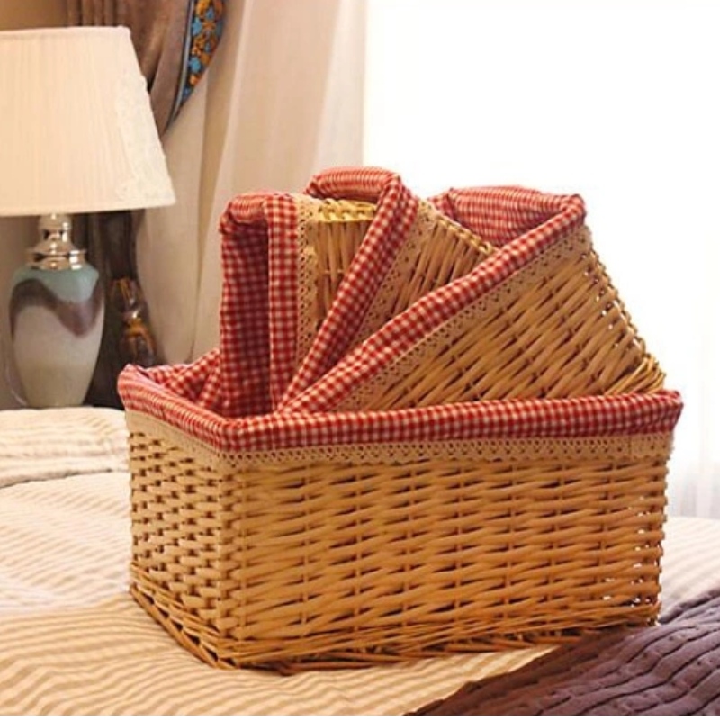 Set mit 3 Weidenkörben