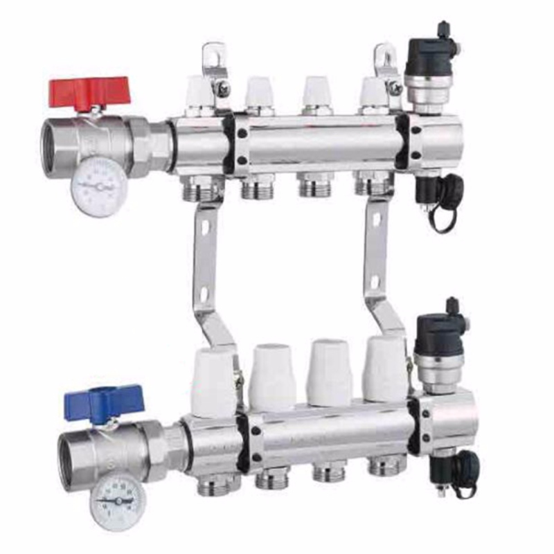 Sunfly XF20005B Geothermischer Wasserteiler Vollmessingverteiler für Mischrohr-Fußbodenheizungs-Mischventil