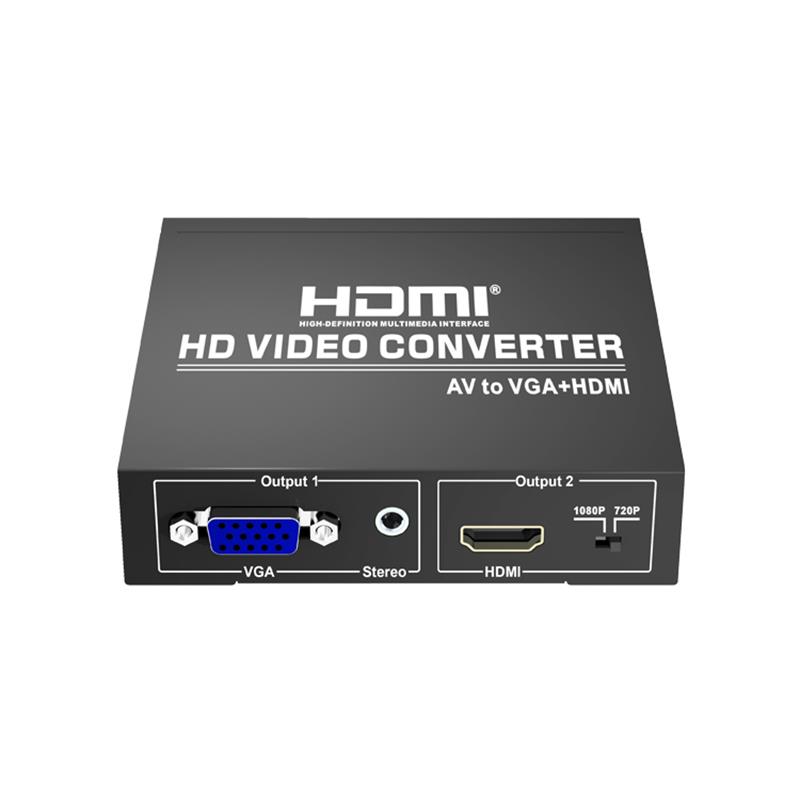 AV zu VGA + HDMI Konverter Up Scaler 720P / 1080P