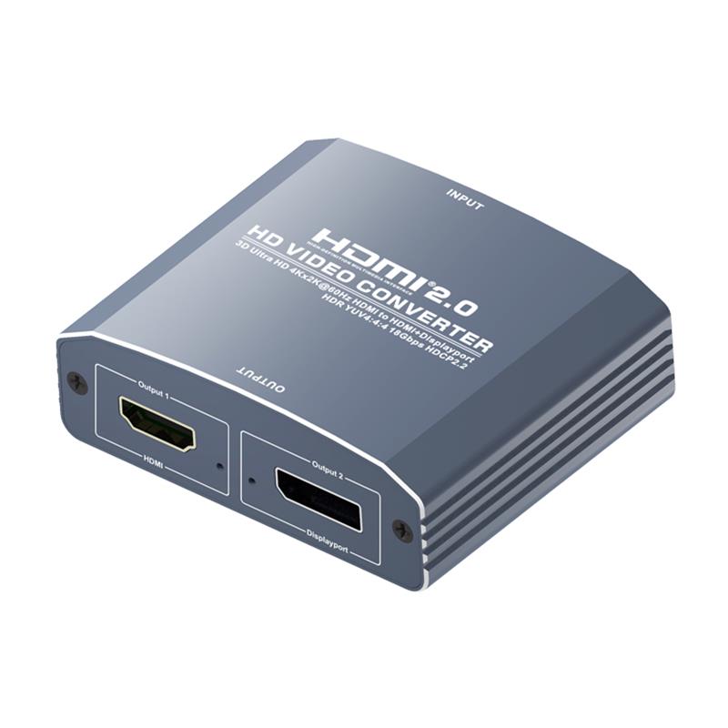 3D Ultra HD 4Kx2K bei 60 Hz HDMI zu HDMI + DP-Konverter Unterstützung HDMI2.0 18 Gbit / s HDR YUV4: 4: 4 HDCP2.2