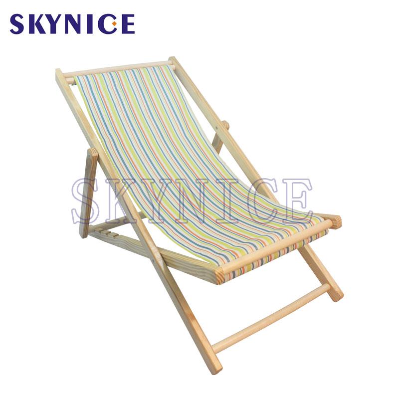 Klappbarer Wood Beach Sling Liegestuhl