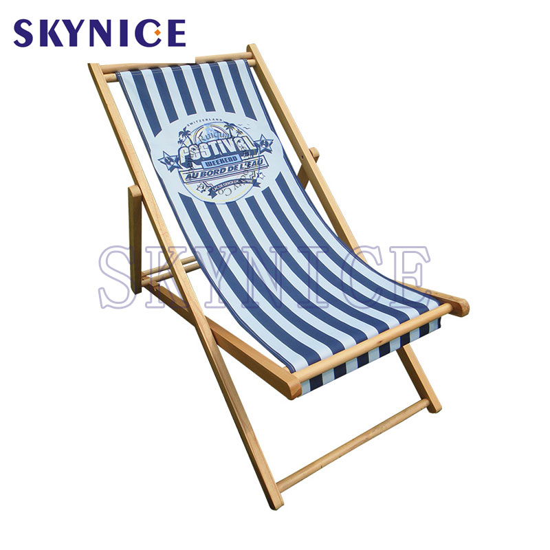 Custom Casual Home Einstellbare Holz Faltbare Beach Sling Chair
