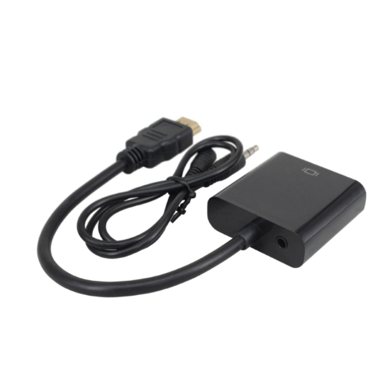 1080P HDMI bis VGA 15cm Kabel mit 3,5mm Audio White/Black Color