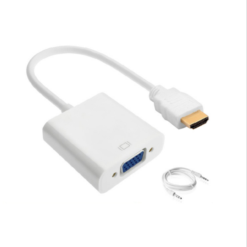 1080P HDMI bis VGA 15cm Kabel mit 3,5mm Audio White/Black Color