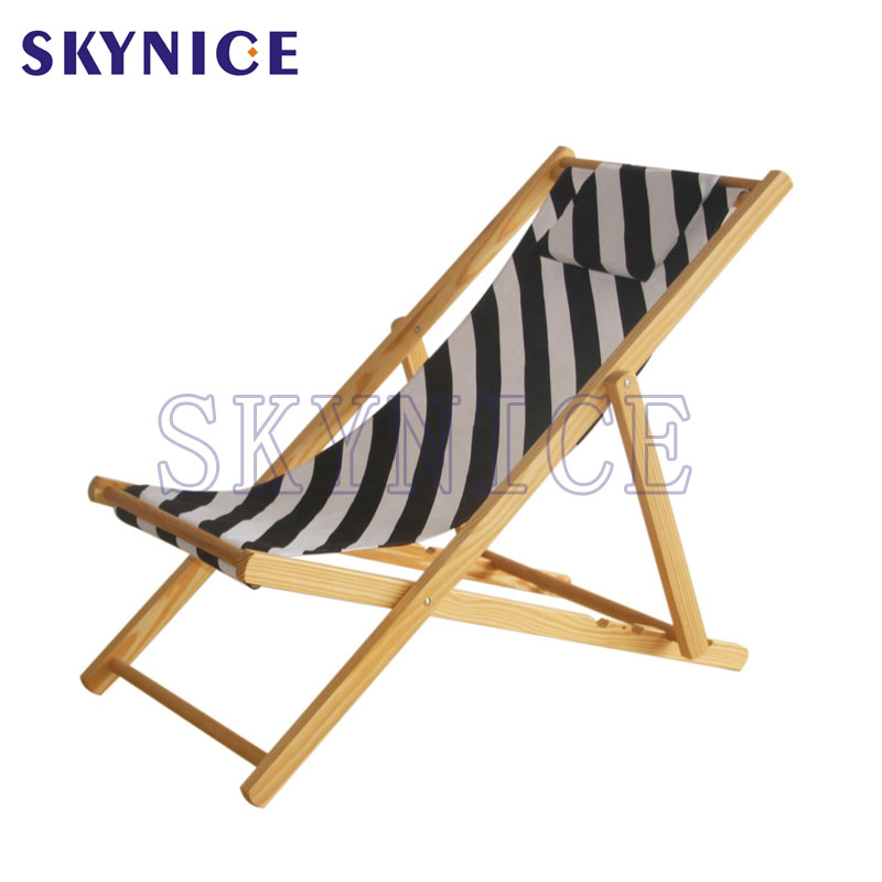 Vintage Wooden Beach Folding Lawn Chairs