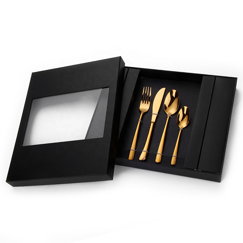 16/20/24 Stück Edelstahl Gold Besteck 16 20 24 Stück Besteck mit Box