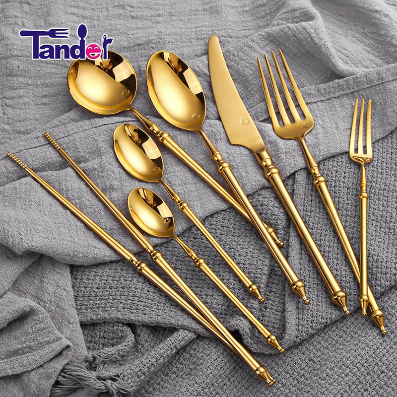 Mode Tander neue europäische Stil Edelstahl Haushaltswaren Besteck Metall Inox Besteck-Set