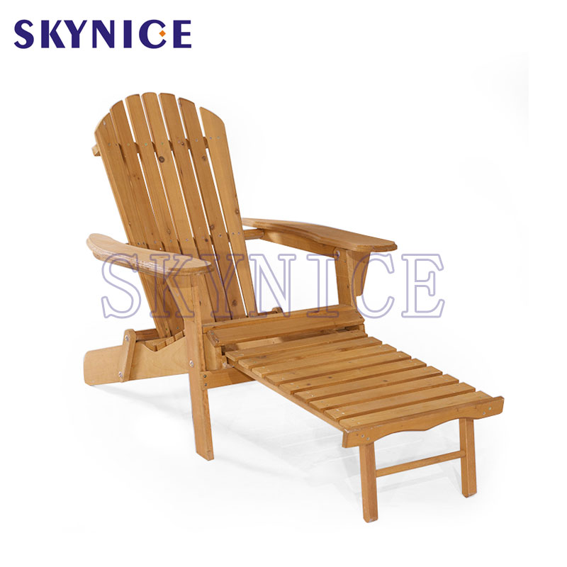 GartenBeach Stuhl Holz Adirondack Stuhl mit Fußstütze