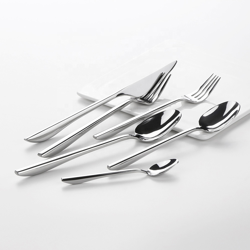 Kreativ geschmiedete Edelstahlflatrate Silber Luxus-Metall Restaurant Besteck Set