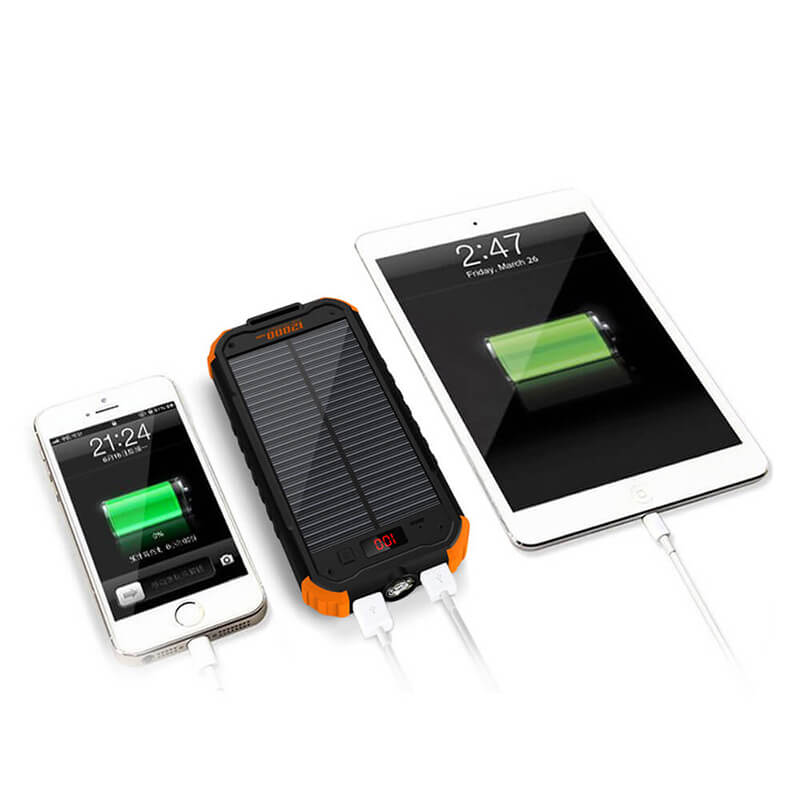 12000mAh Led Taschenlampe Solar Power Bank mit LCD Digital Display