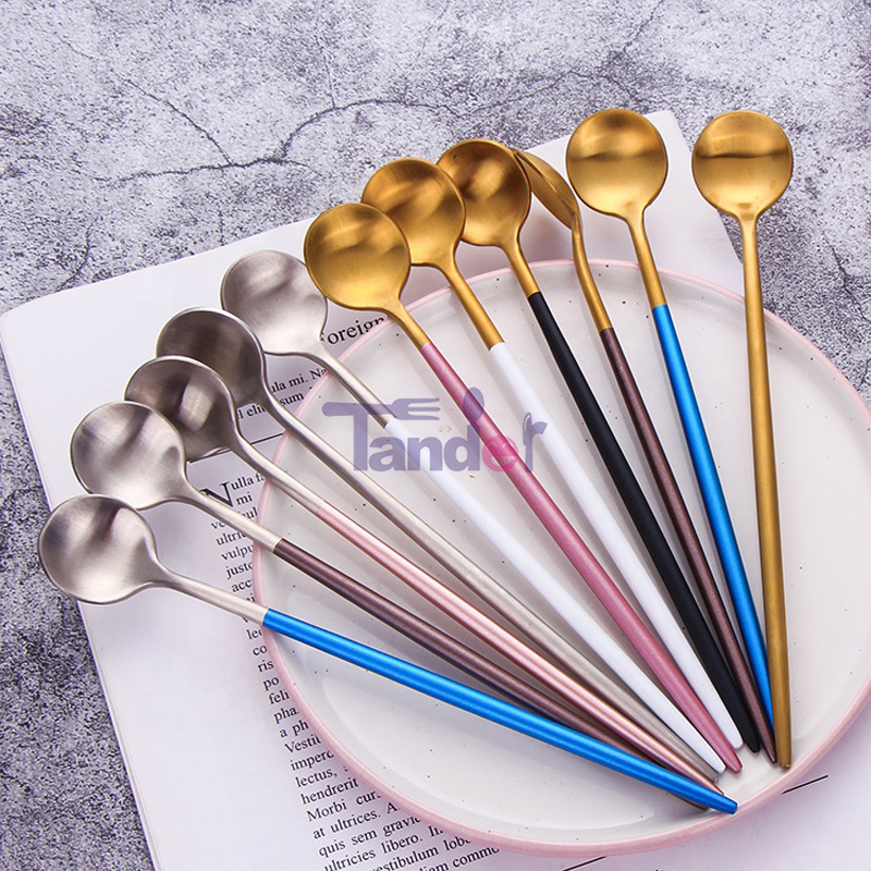 hochwertige pvd Beschichtung mehrfarbig gold rosa 304 Edelstahl Eislöffel