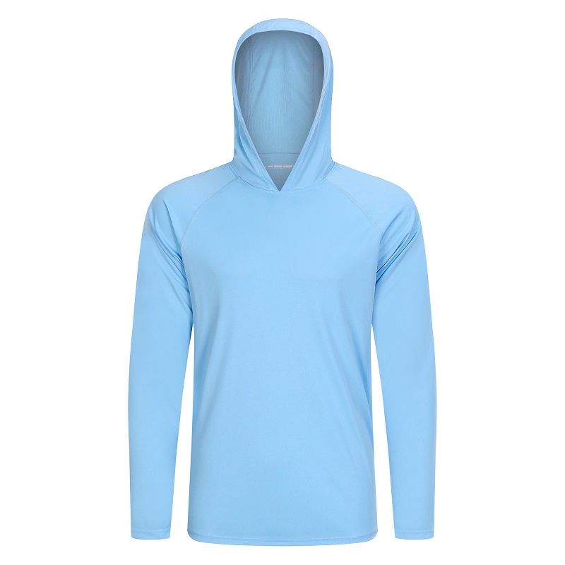 Passen Sie Herren UPF 50+ Sonnenschutz Hoodie T-Shirt Langarm Klettern Running Athletic Shirts