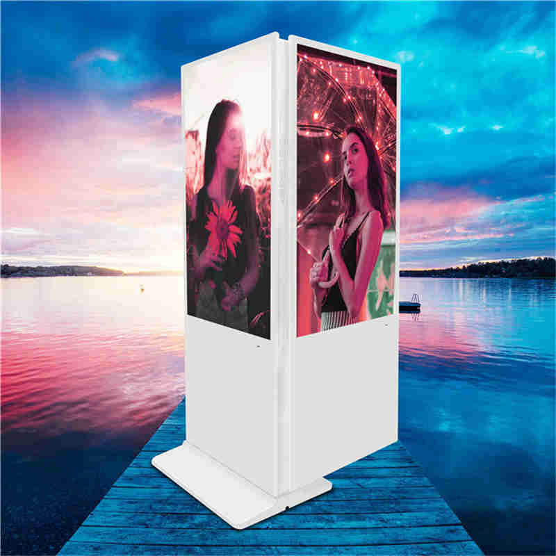 43 Zoll-Etage Oben stehend Doppel-Sided Digital Signage Kiosk Werbung Player Billboard für Einkaufszentrum, Kettenladen und Bank Lobby