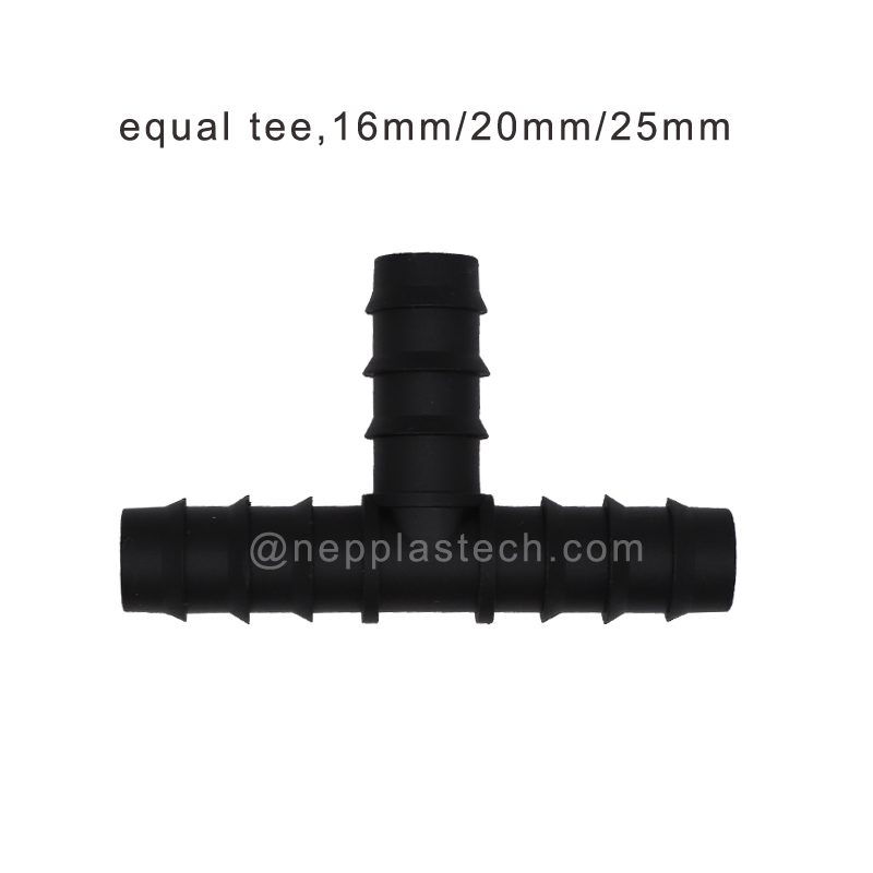 Solar Auto Bewässerungssystem 25mm PE Rohr Stacheldraht T-Stück, 20mm PE Rohr Krümmer Widerhaken Verbinder, 16mm PE Rohr Rohrverbinder