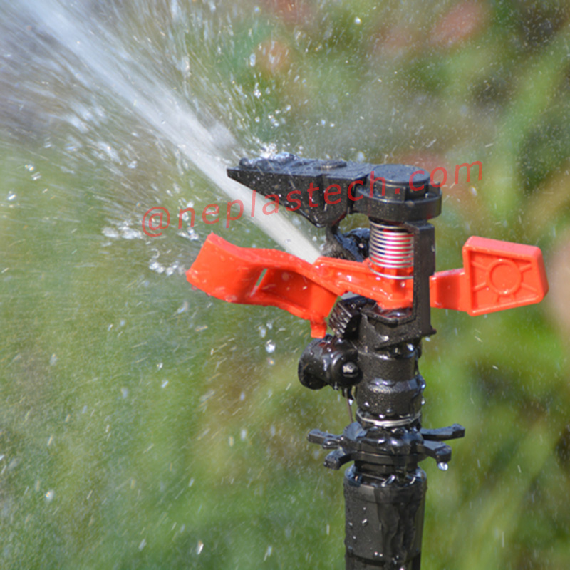 Abstand einstellbar und Sprühwinkel steuerbar Kunststoff Garten Rasen Ackerland Impuls Sprinkler