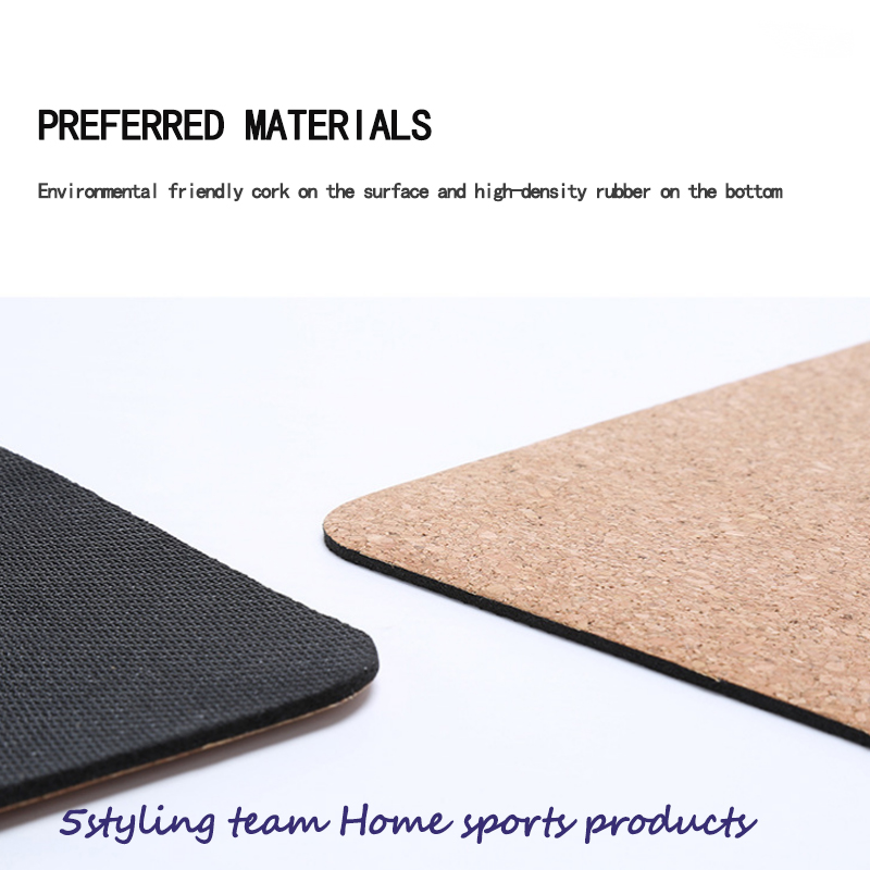 Großhandelsspezifische Kork Yogamatte ohne Gleitdruck Umweltschutz Kork Naturkautschuk Yogamatte personalisierte Anpassung
