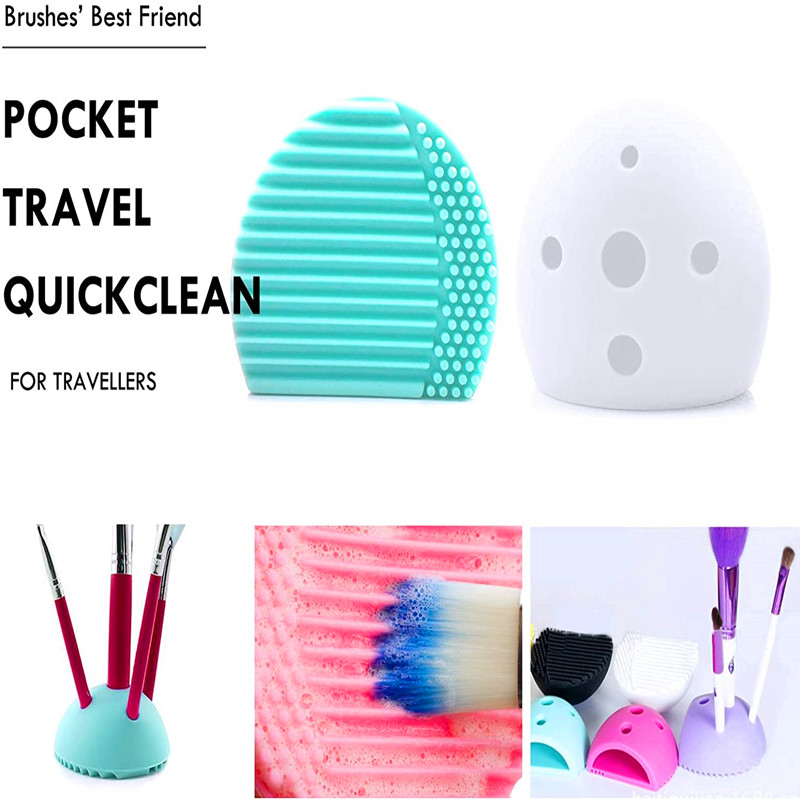 Make-up Pinsel Reinigungspad Reiniger Matte Silikon Eierbürsten Handschuh Waschen Scrubber Board Matte Form Handschuh für einfache Handseifenreinigung Beauty Kosmetik Zubehör Tools Kit (3 PC Set Large)