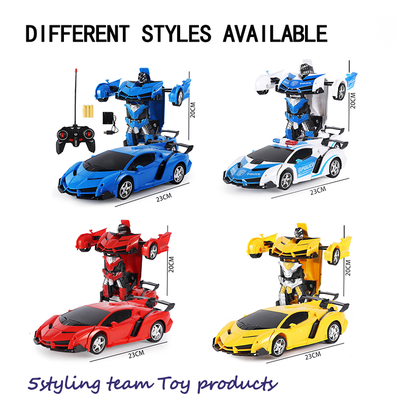 Xuezhishan elektrische Fernbedienung Auto 1:18 eine Taste Fernbedienung Verformung Auto Roboter Simulation Modell Auto Tasche Aufladen