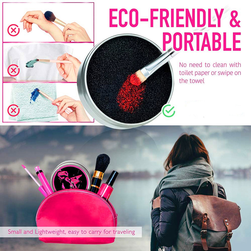 Makeup Cleaner Kit, Color Removal Cleaner Sponge, Silicone Glove und Make-up Sponge Blender, Perfekter Partner für Ihre Reise - Pack von 3