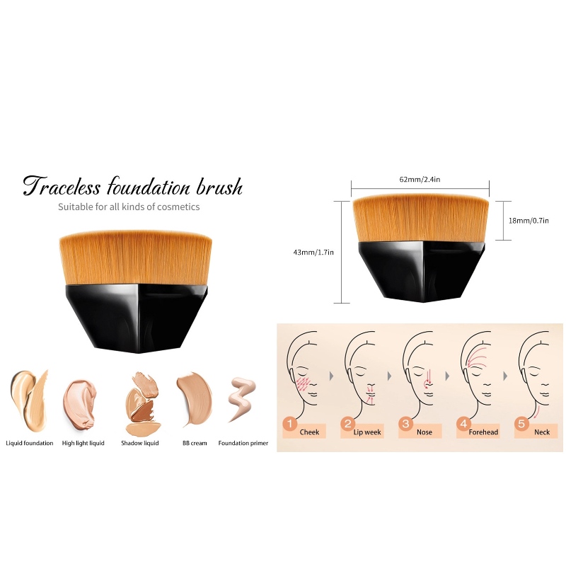Hot Selling tragbare kosmetische Make-up-Pinsel Rhombus 55 Foundation Brush Magic Pinsel Make-up natürliche gefälschte Flachkopfbürste spezielle Make-up-Werkzeuge