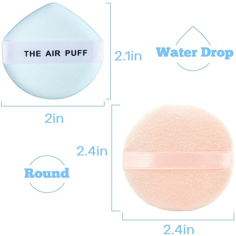 Velour Puff Make-up Puder Pudding mit Luftkissenpolster Puder Rund Sponge Spongepulver Puder Latex Free Foundation Spongeface Puff for Dry & Nass Use