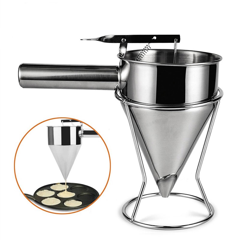 Kochtrichter mit Rack Trichter Spice Pancake Batter Dispenser Trichter Octopus Balls Tools