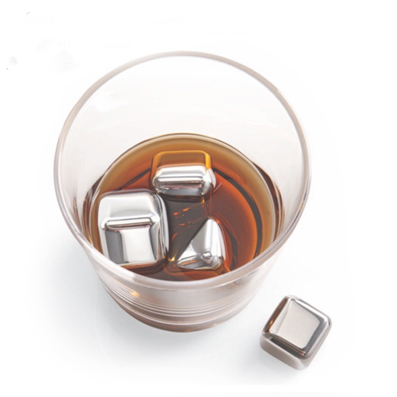 HOT verkaufen Platz 27mm 8pcs Set Edelstahl Whisky Stones Eiswürfel