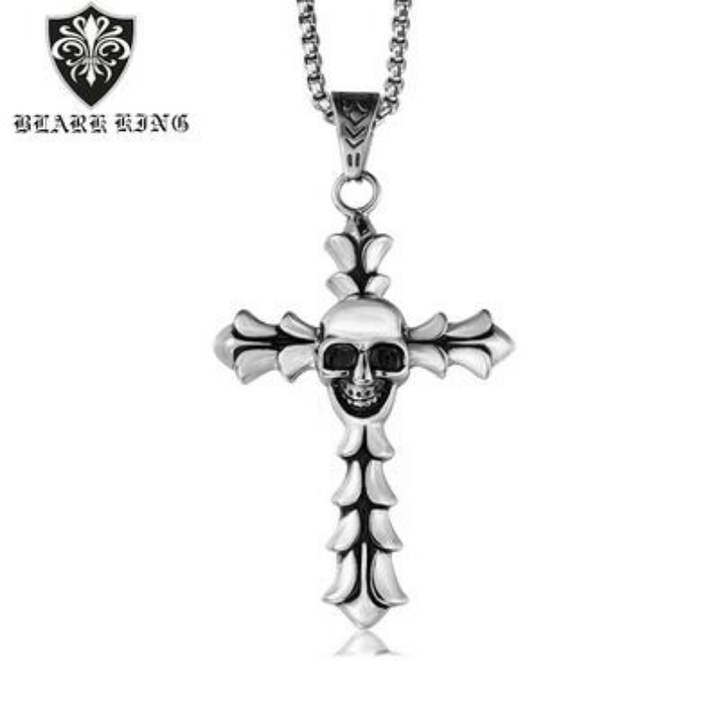 Europaische und amerikanische Zubehör Großhandel europäische und amerikanische retro gotische Männer\'s Stainless Steel Skull Pendant Fashion Cross Skull Pendant