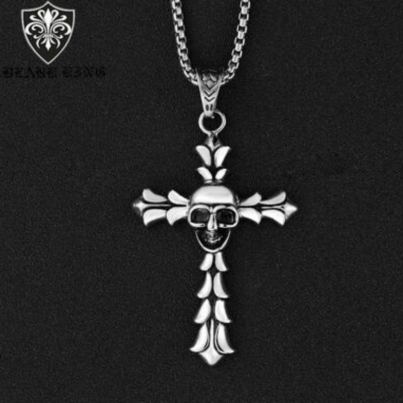 Europaische und amerikanische Zubehör Großhandel europäische und amerikanische retro gotische Männer\'s Stainless Steel Skull Pendant Fashion Cross Skull Pendant