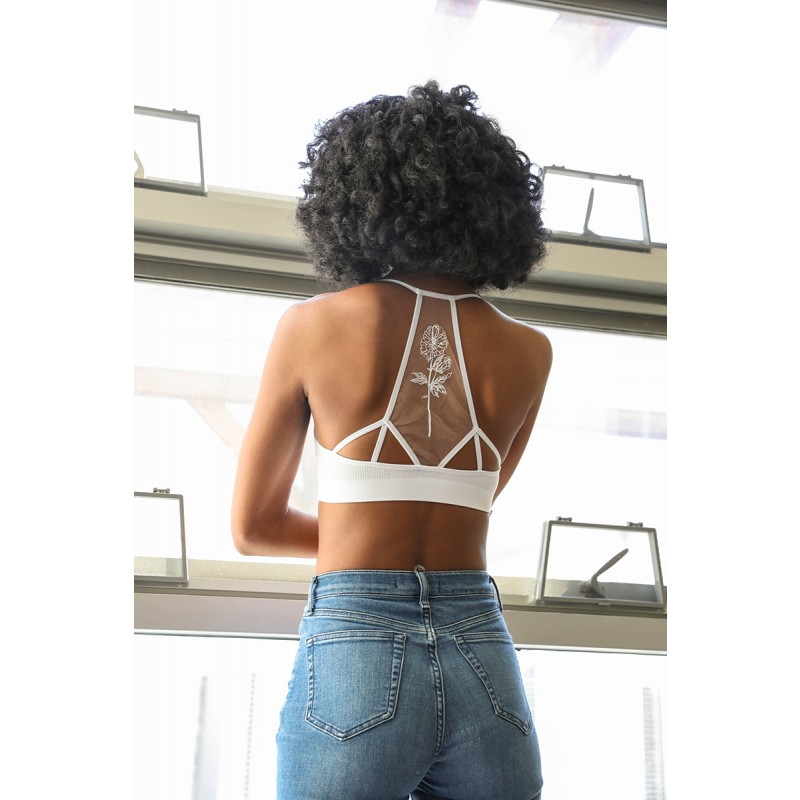 GA-5543 Flower Bloom Tattoo Mesh Bralette