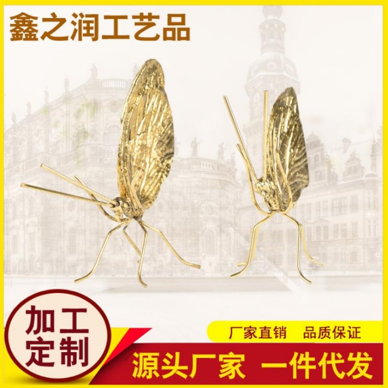 Factory individuelle Galvanik Gold Schmetterling Metall Ornament Metall Handwerk Geschenk Wohnung Einrichtung kleines Geschenk